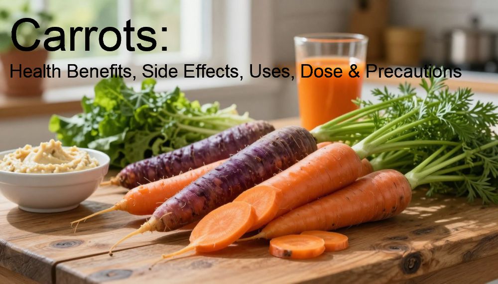Carrots: Health Benefits, Side Effects, Uses, Dose & Precautions